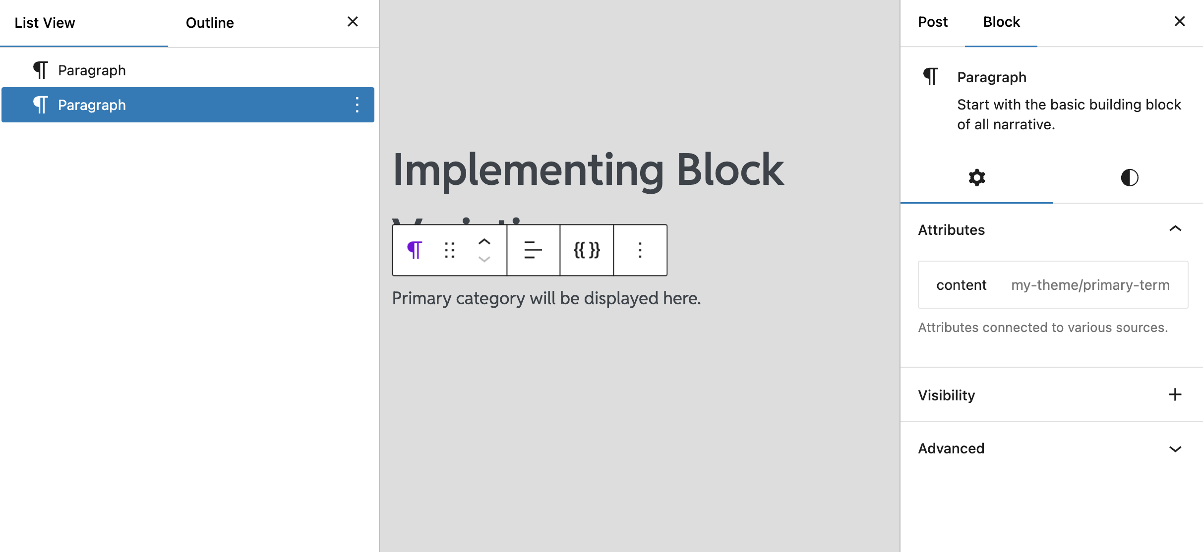 Implementing Block Variations